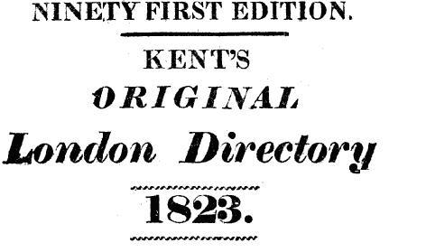 Kent's London Directory