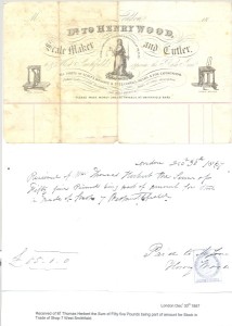 Receipt for Purchase of Wood Business - 1867